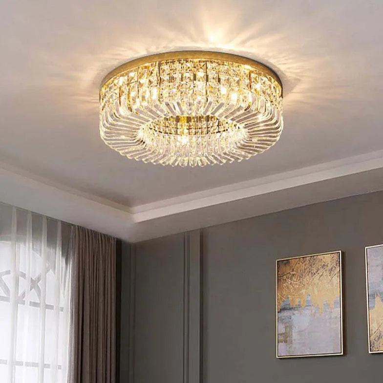 Concave Folds Crystal Flush Ceiling Lights