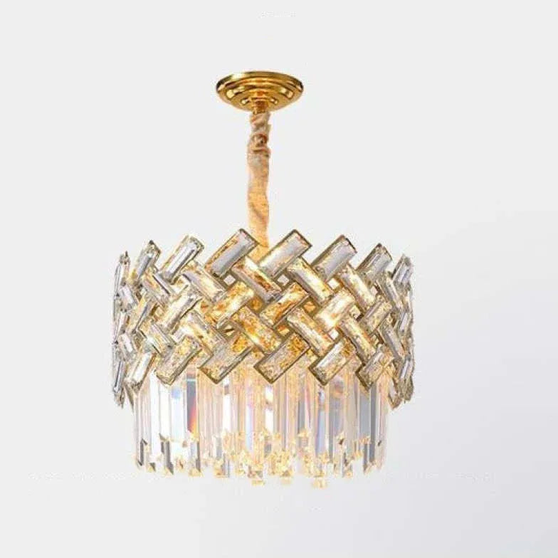 Luxury Gold Round Crystal Chandelier