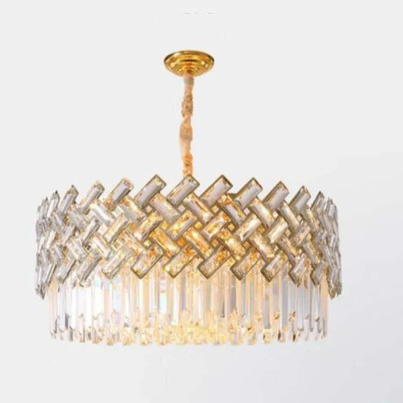 Luxury Gold Round Crystal Chandelier