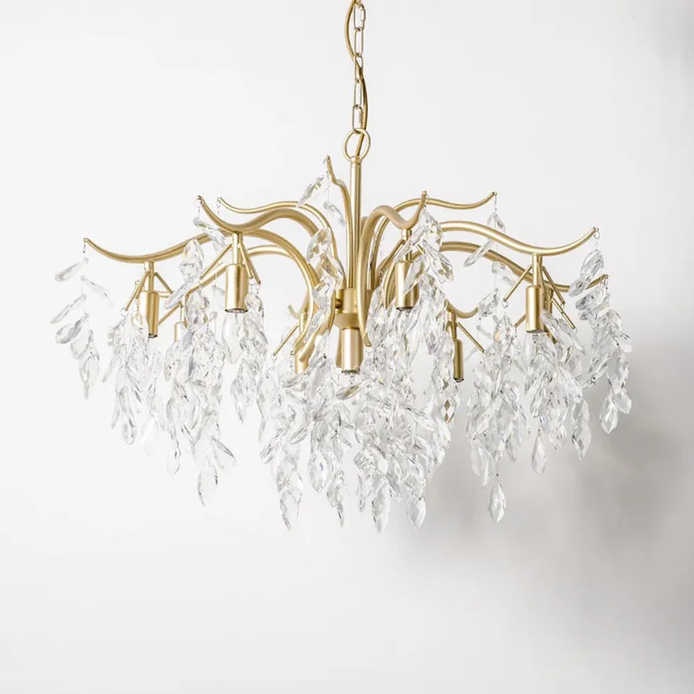 Crystal Leaves Multi-Light Vintage Luxury Chandelier