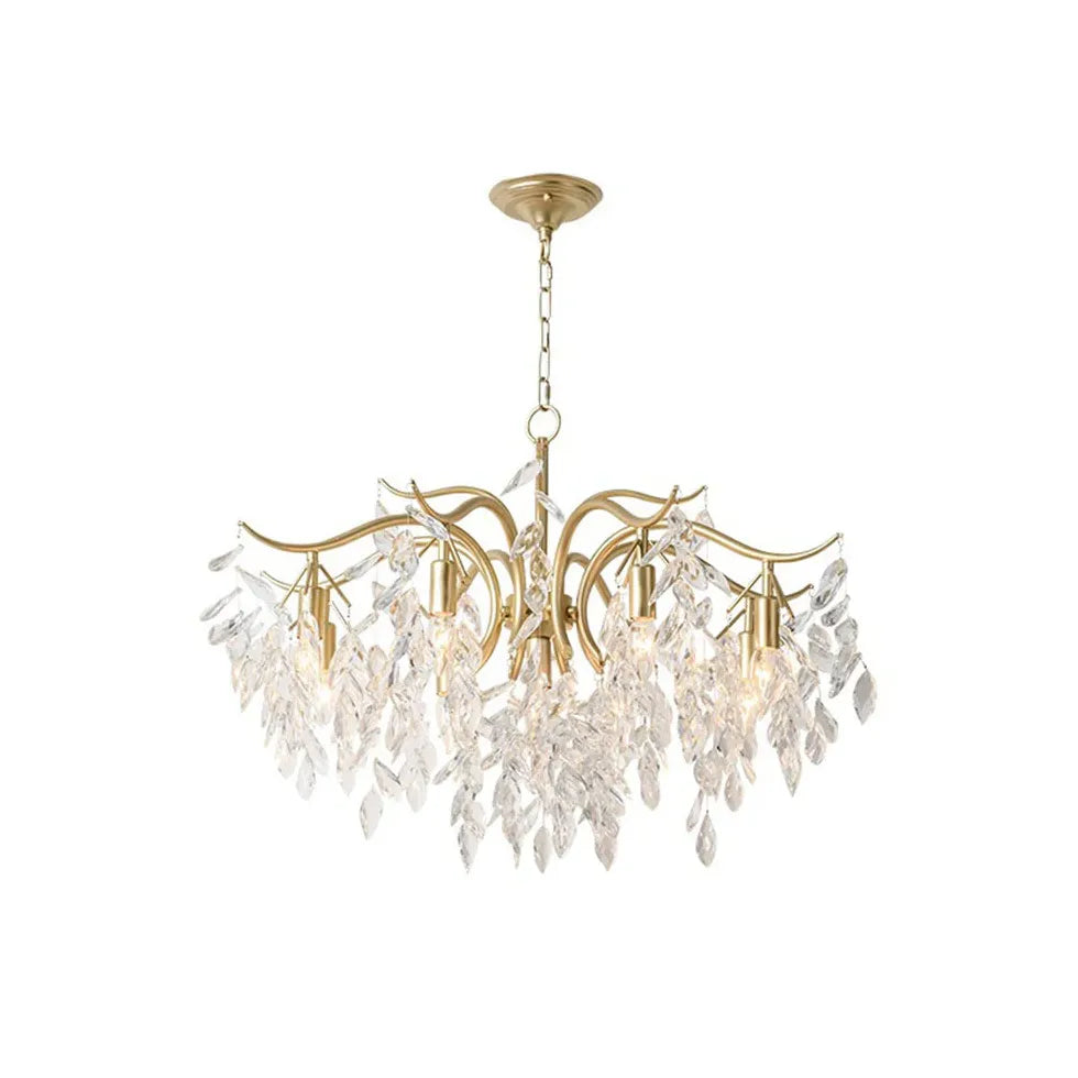 Crystal Leaves Multi-Light Vintage Luxury Chandelier