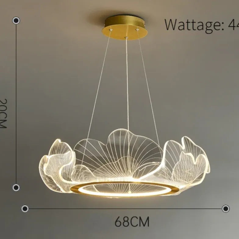 Delicate Petals Gold LED Pendant Light