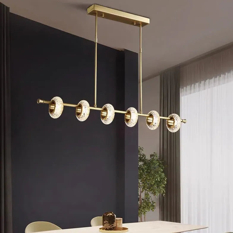 Long Ring Glass Gold Pendant Light