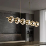 Long Ring Glass Gold Pendant Light