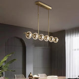 Long Ring Glass Gold Pendant Light