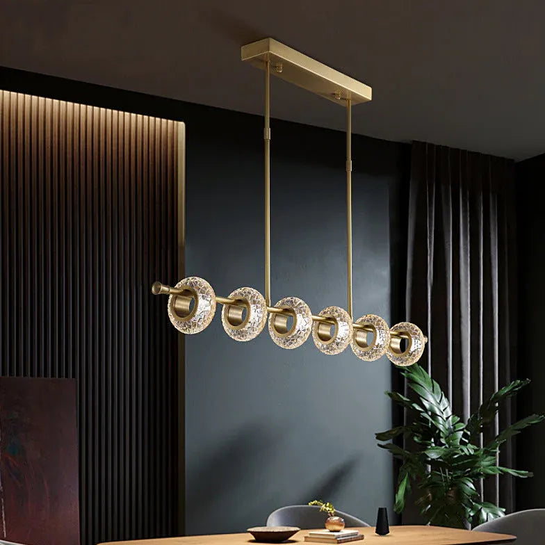 Long Ring Glass Gold Pendant Light