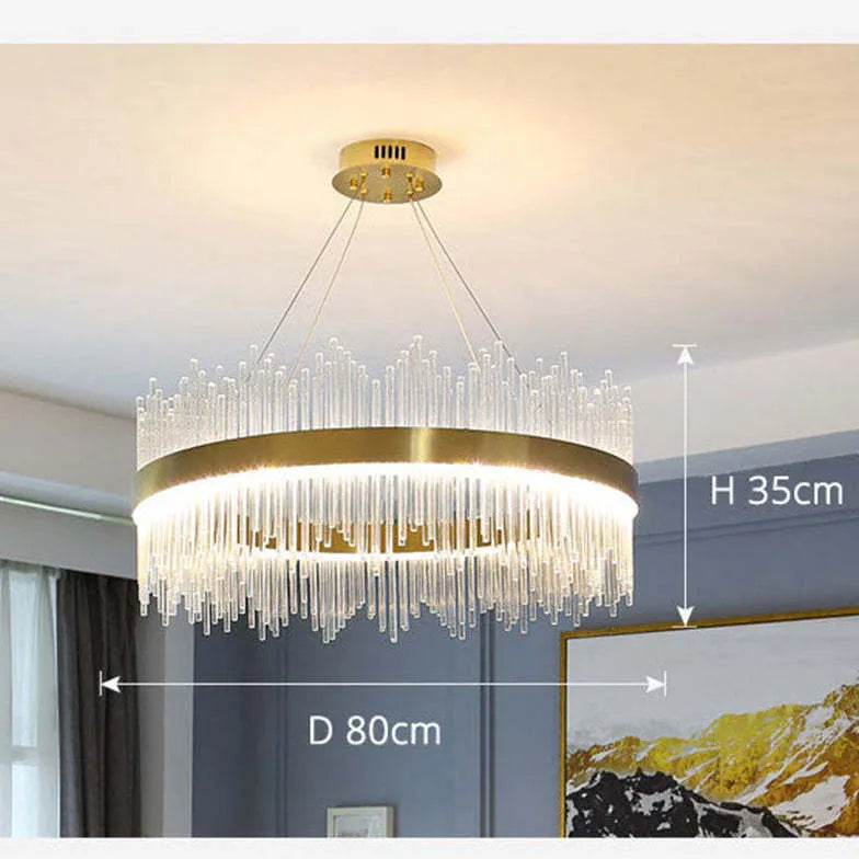 Golden Frame Modern Glass Pendant Light