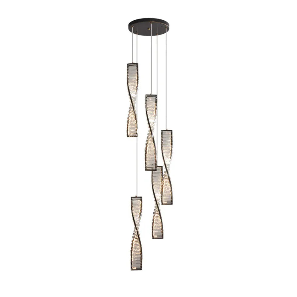 Spiral Strip Crystal Pendant Light