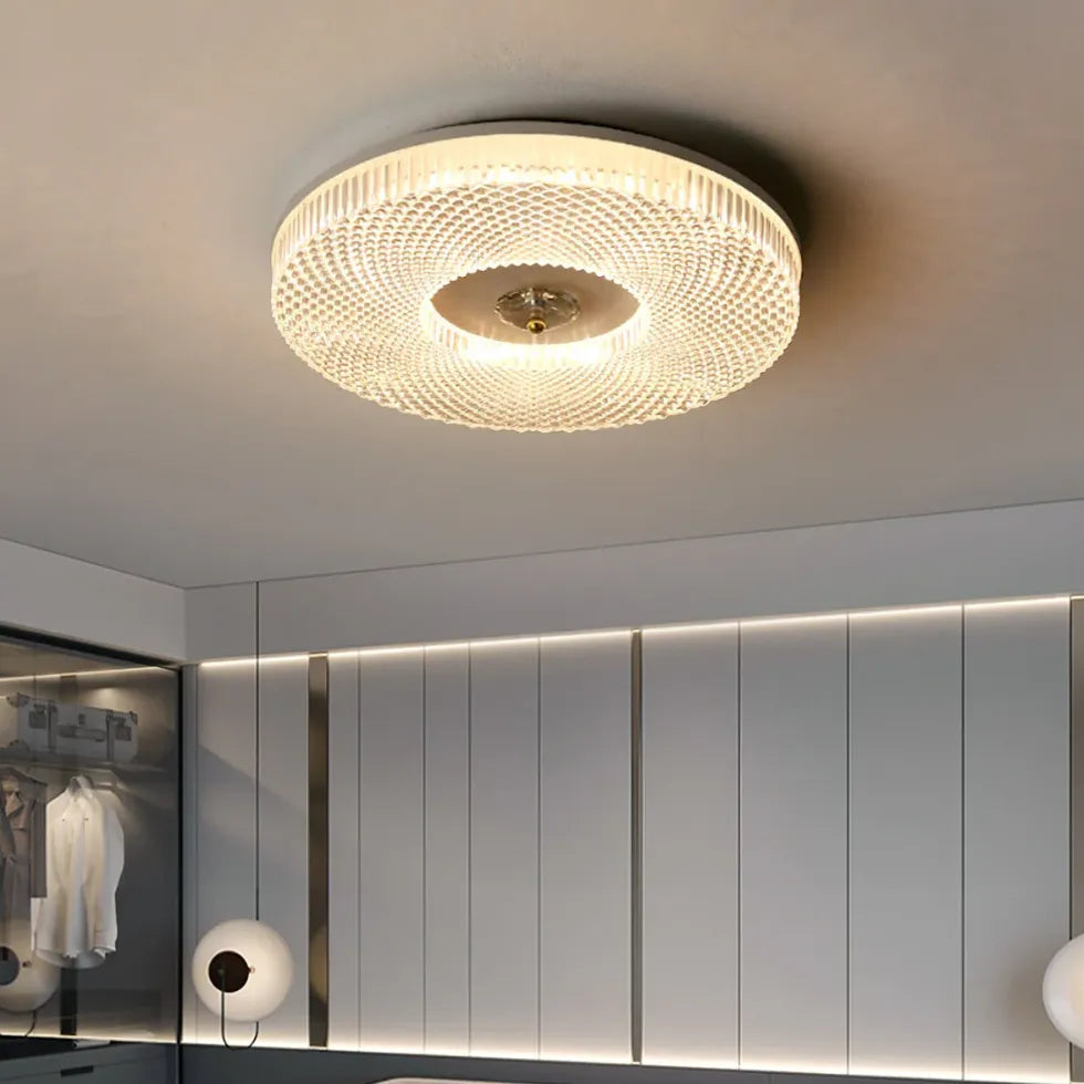 Radial Texture Bedroom Flush Ceiling Lights