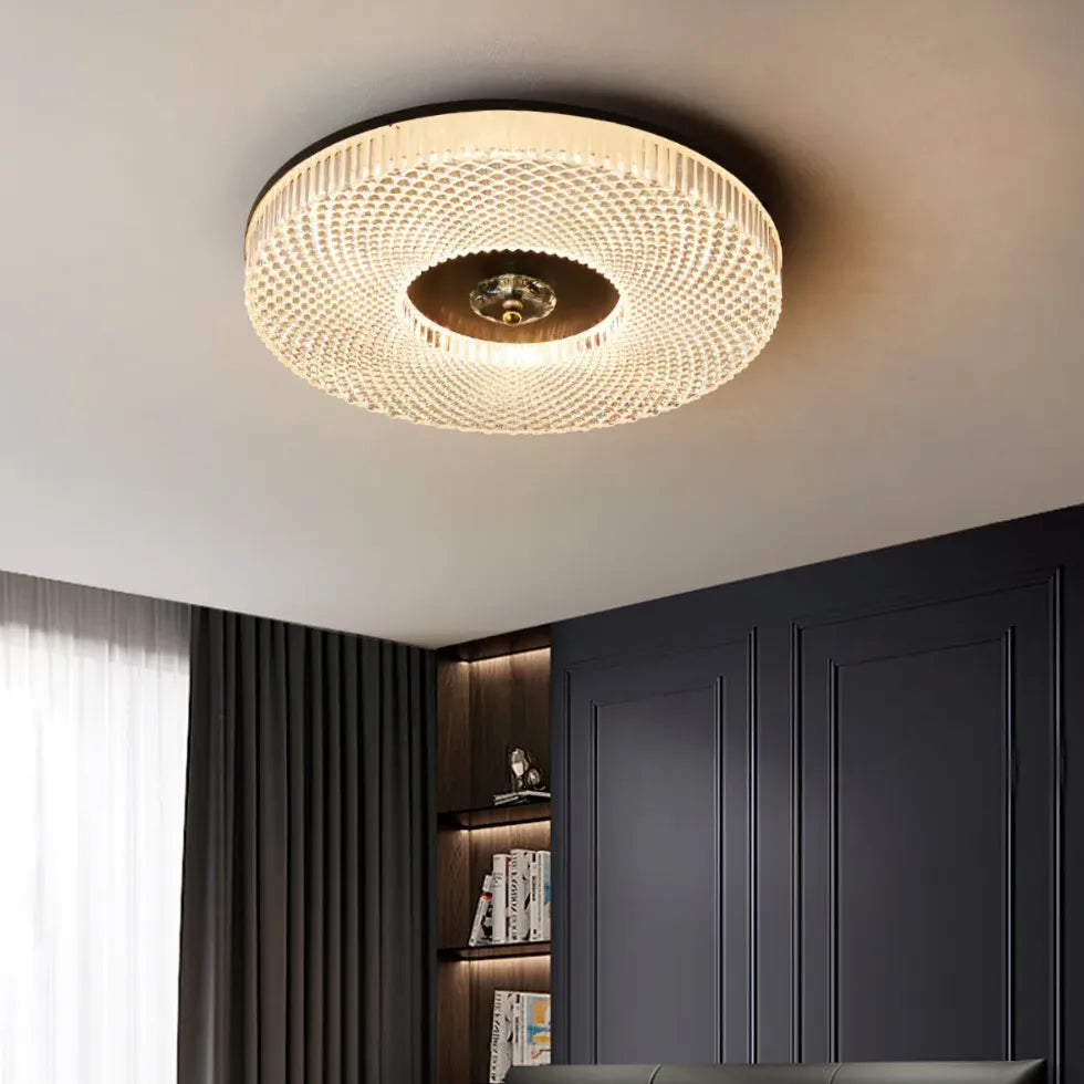 Radial Texture Bedroom Flush Ceiling Lights