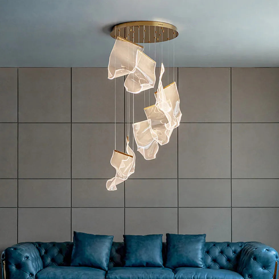 Flow Irregular Gold for Living Room Chandelier