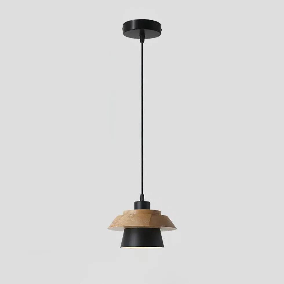 Simple Macaron Wood Pendant Light For Bedroom