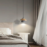Simple Macaron Wood Pendant Light For Bedroom