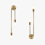 Long Rod Double Headed Gold Wall Lights