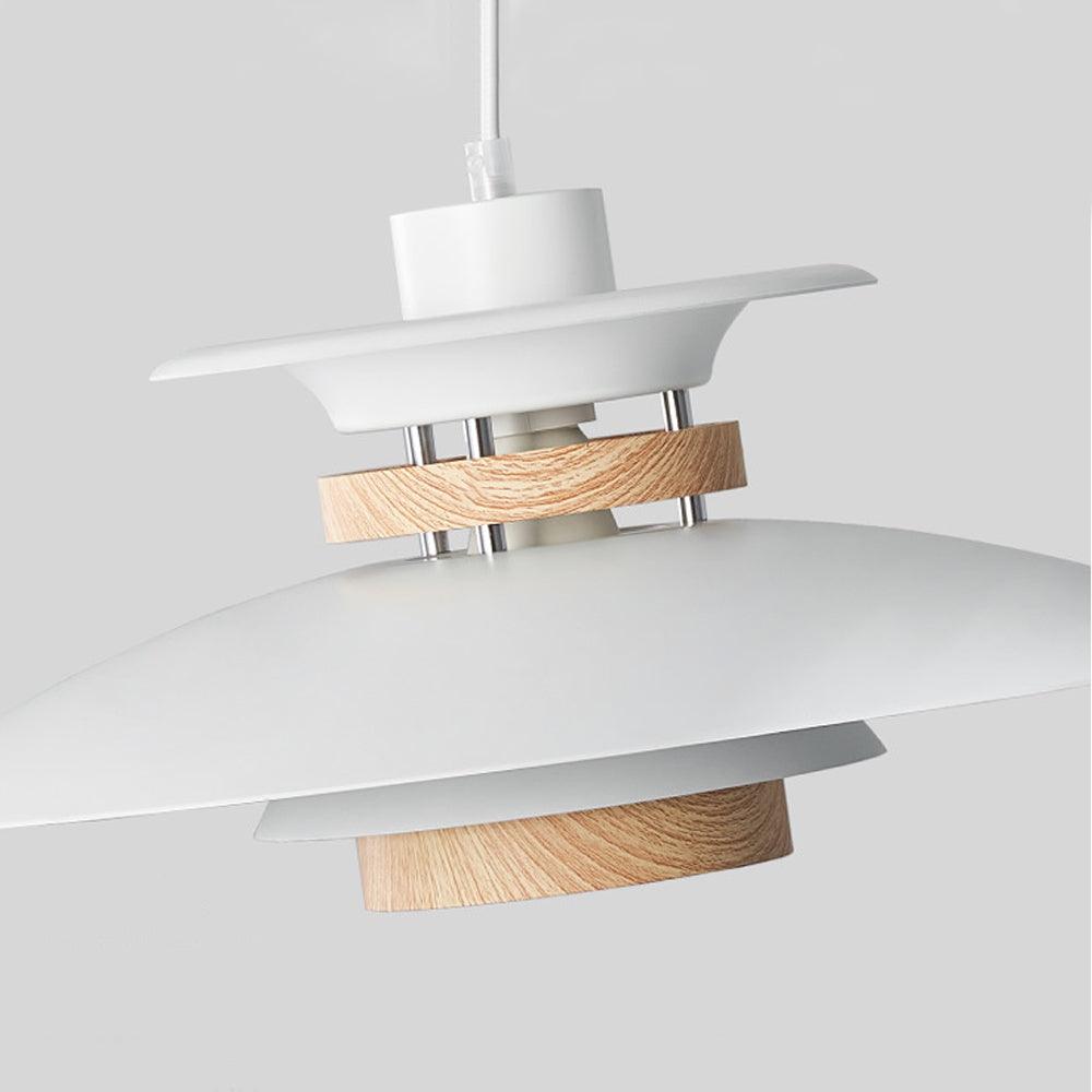 Wooden Wabi-Sabi UFO Style Pendant Light