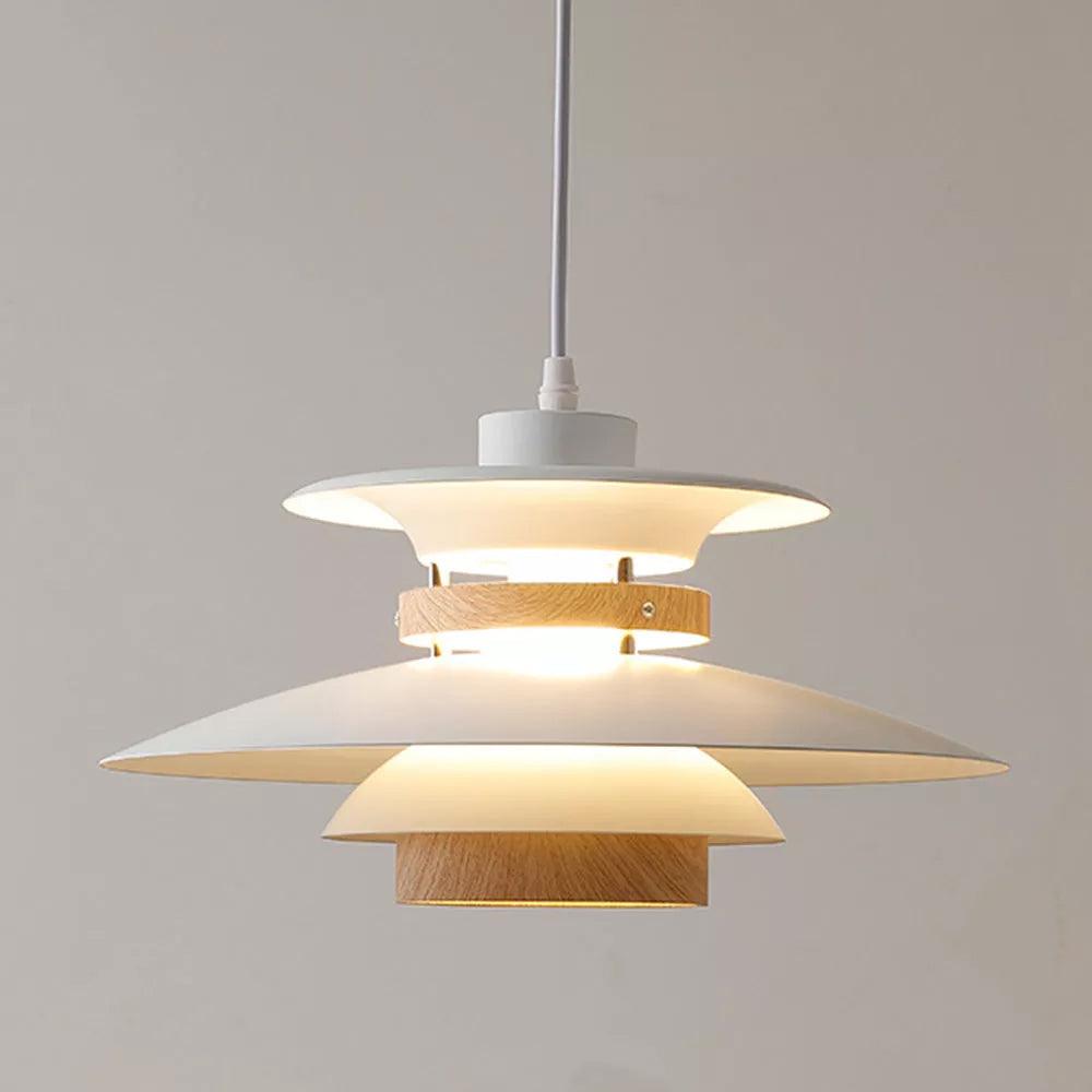 Wooden Wabi-Sabi UFO Style Pendant Light