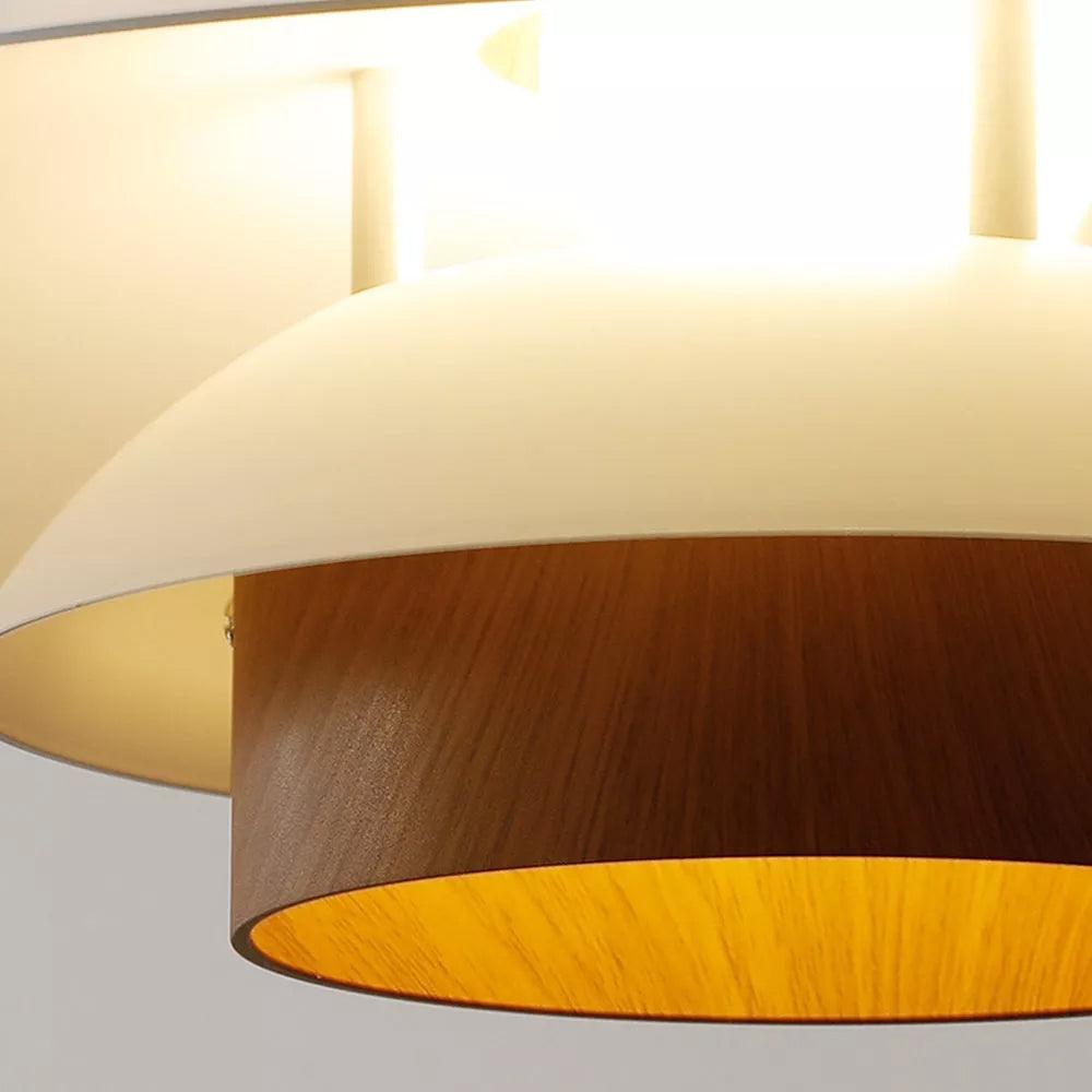 Wooden Wabi-Sabi UFO Style Pendant Light