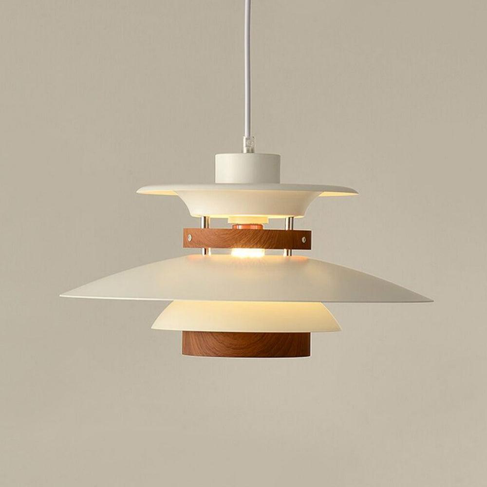 Wooden Wabi-Sabi UFO Style Pendant Light