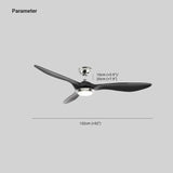 Silent Three-Blade Fan with Ceiling Light