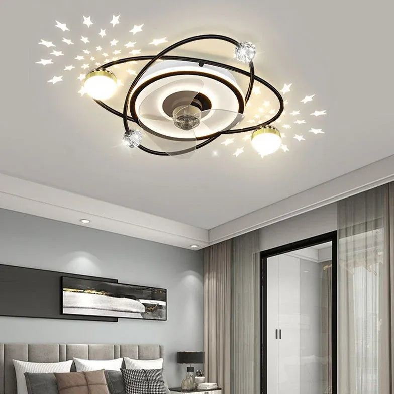 Planetary Orbits Modern Ceiling Fan With Light