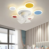 Blue Clouds Bedroom Ceiling Fan With Light