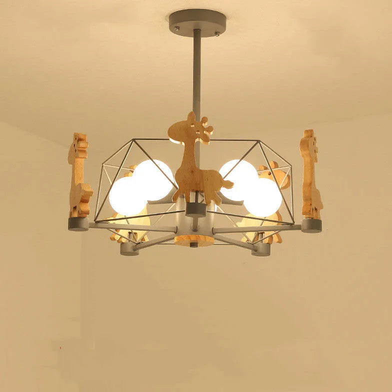 Giraffes Led Semi-flush Light Wood