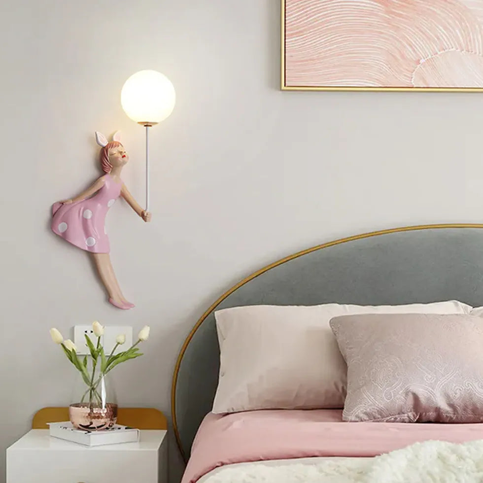 Girl Shaped Children's Bedroom Wall Lights