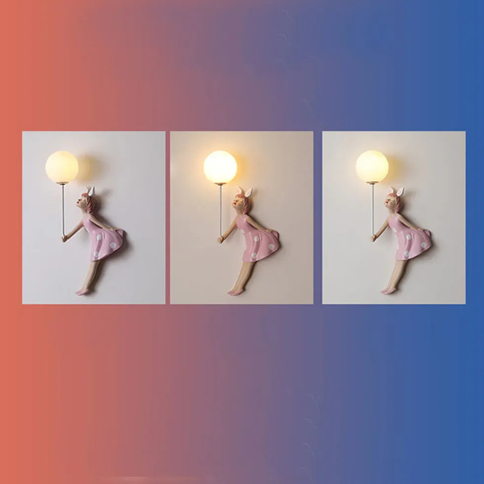 Girl Shaped Children's Bedroom Wall Lights