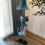 Cartoon Dinosaur Blue and Pink Floor Lamp