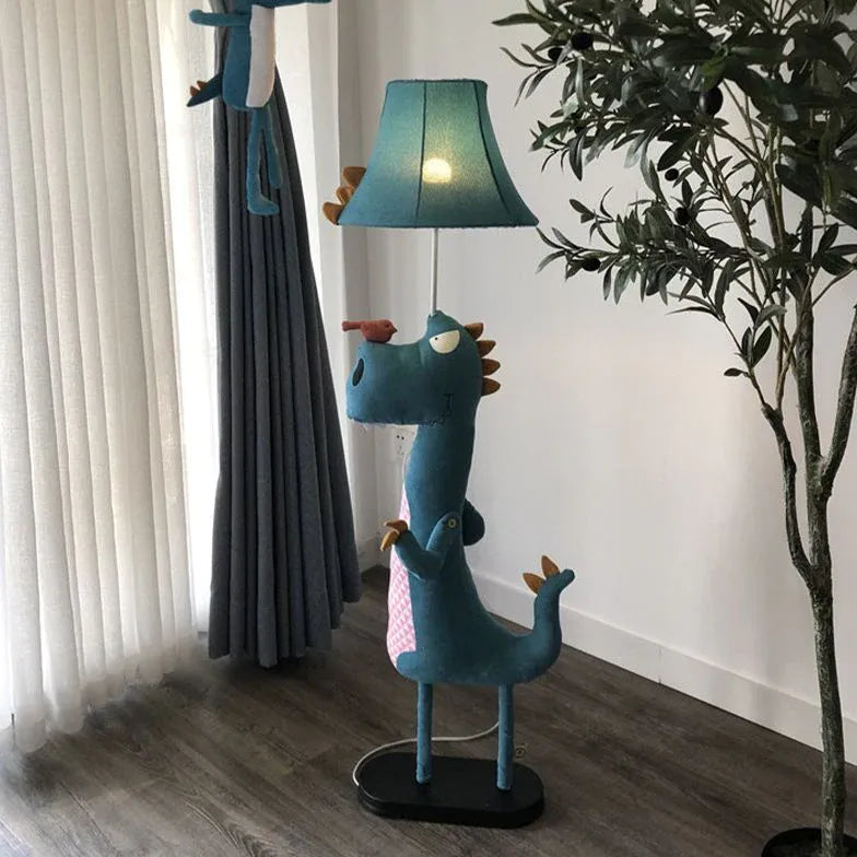 Cartoon Dinosaur Blue and Pink Floor Lamp