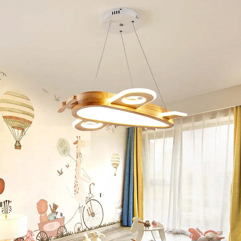 Hanging Aircraft Bedroom Wooden Pendant Light