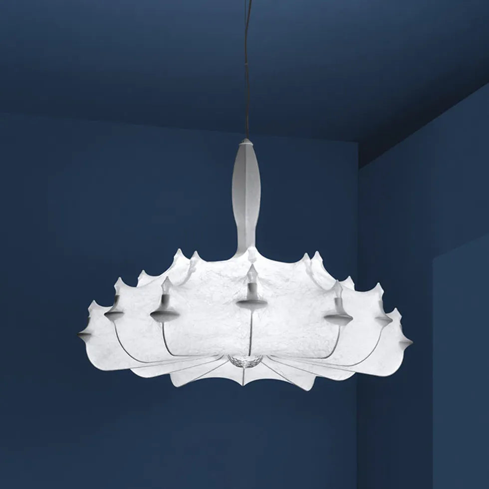 Irregular-Shaped White Fabric Artistic Pendant Light