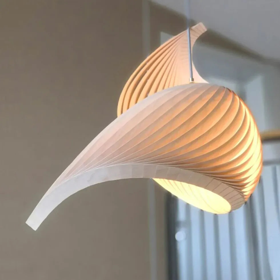 Artistic Spiral-Shaped Gradient Translucent Pendant Light