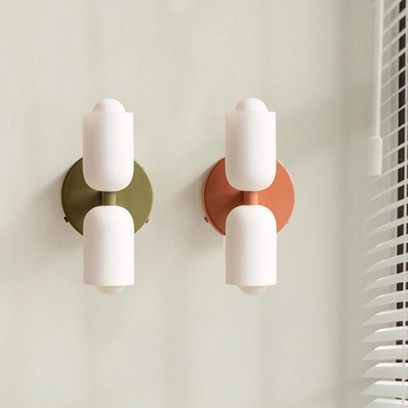 Cream Double Glass Inside Wall Lights