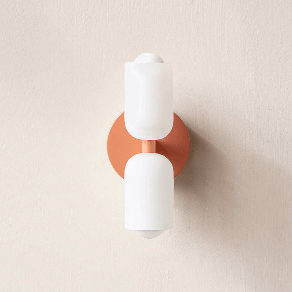 Cream Double Glass Inside Wall Lights