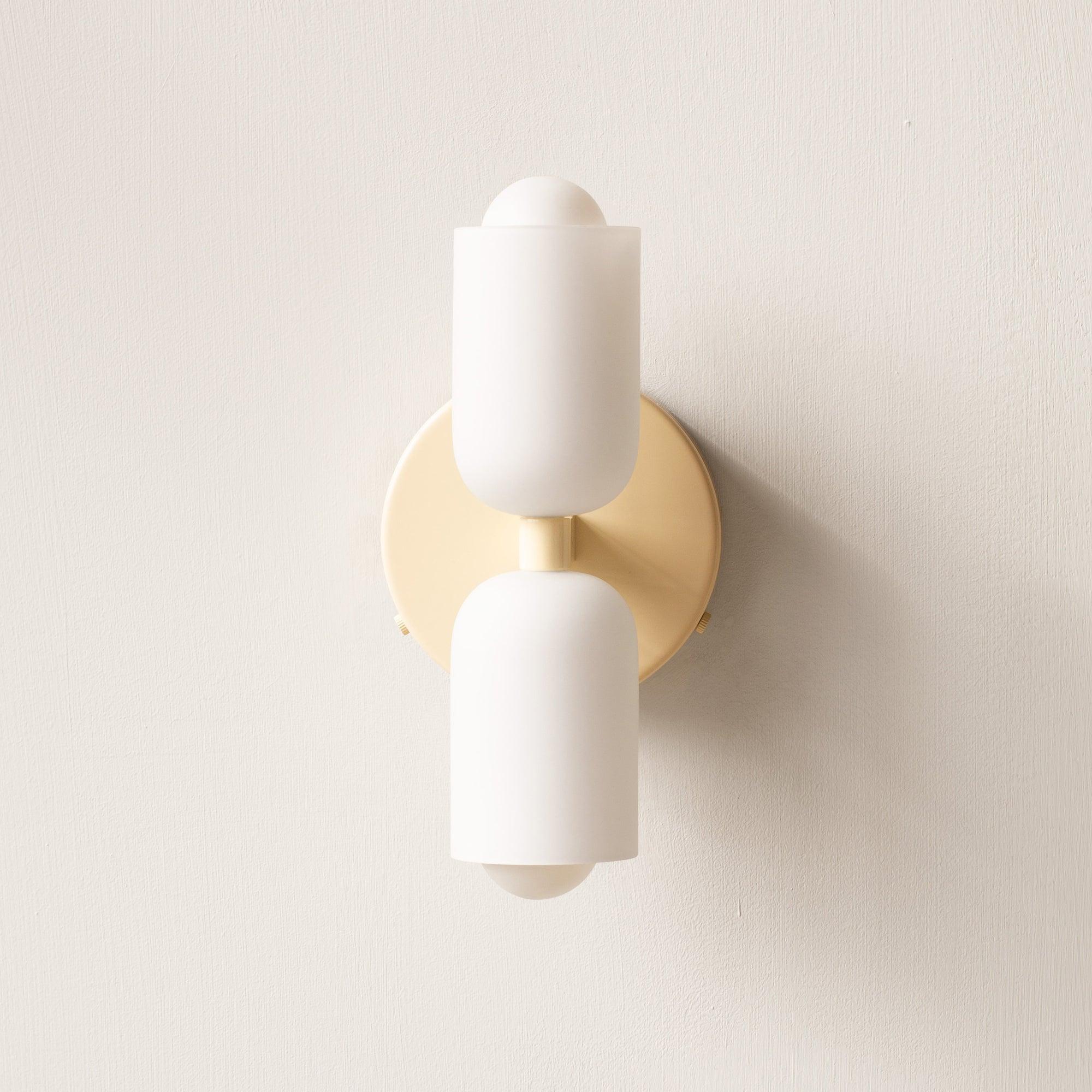 Cream Double Glass Inside Wall Lights