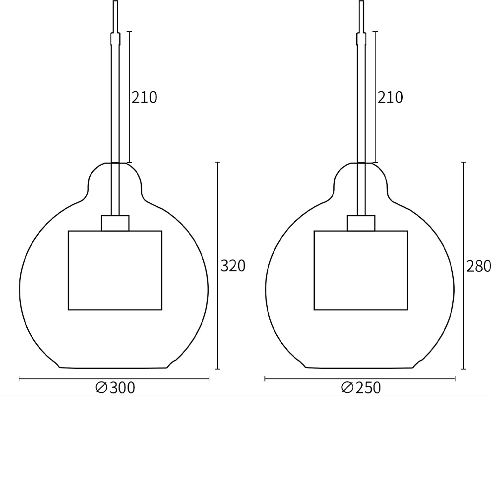Nordic Clear Glass Sphere Pendant Light for Dining Room