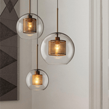 Nordic Clear Glass Sphere Pendant Light for Dining Room