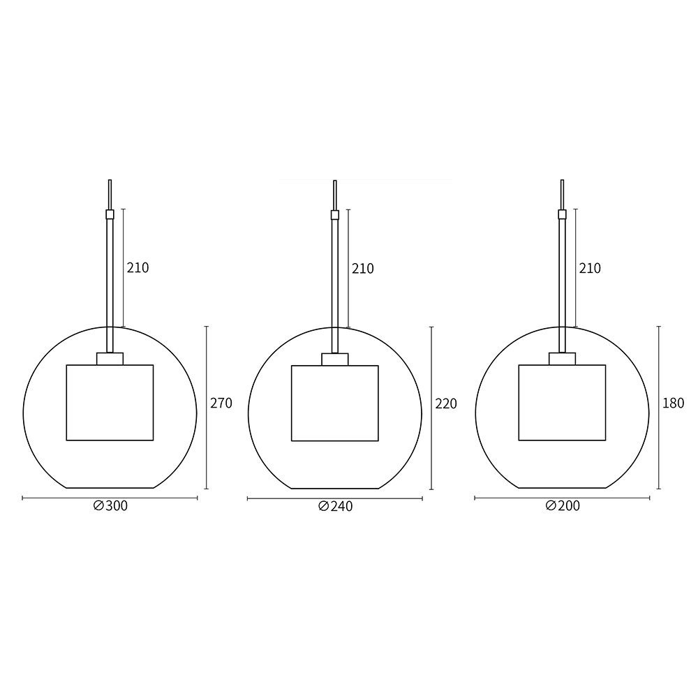 Nordic Clear Glass Sphere Pendant Light for Dining Room