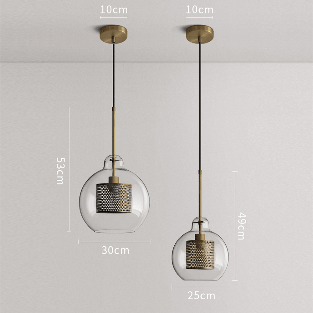 Nordic Clear Glass Sphere Pendant Light for Dining Room