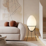 Egg-Shaped Textured Tripod Floor Lamp