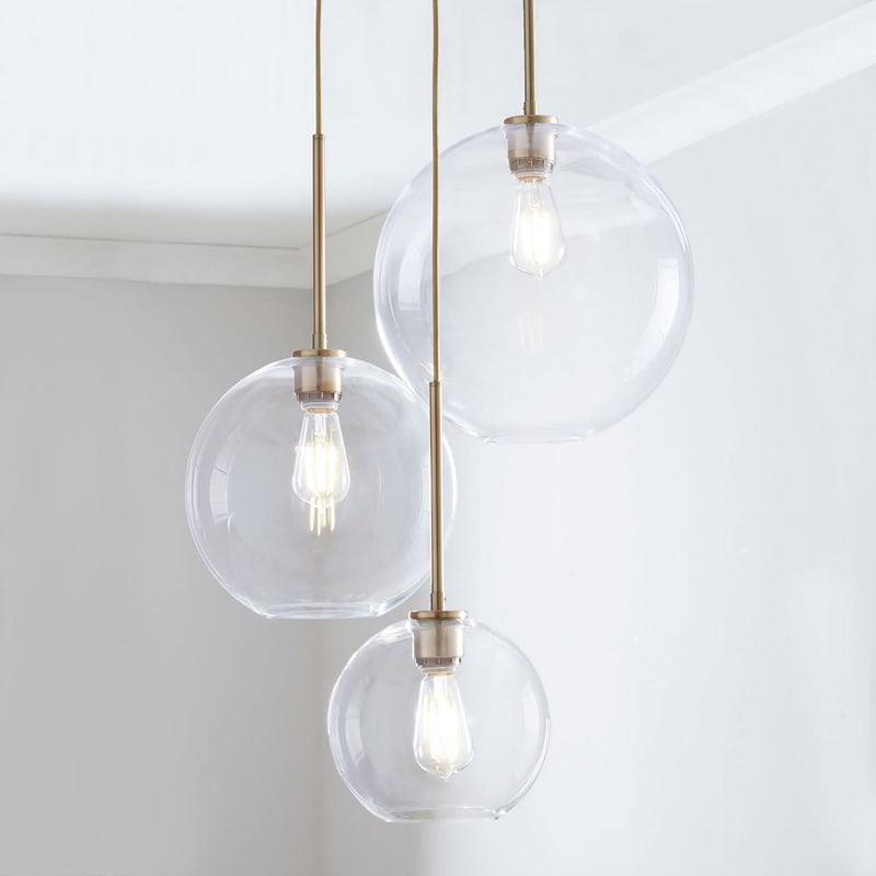 Gradient Glass Sphere Pendant Light for Dining Room