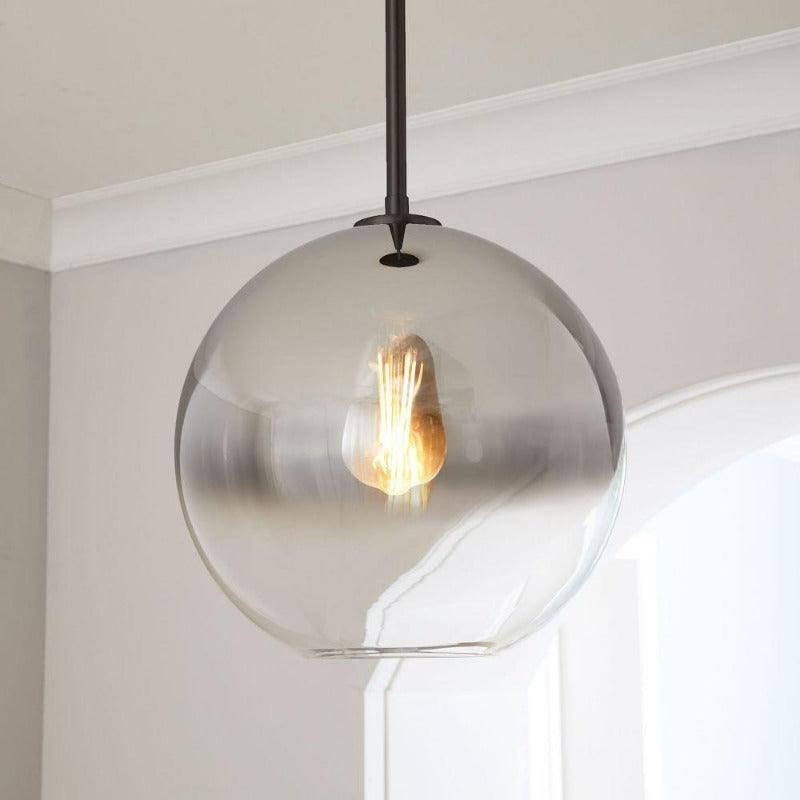 Gradient Glass Sphere Pendant Light for Dining Room