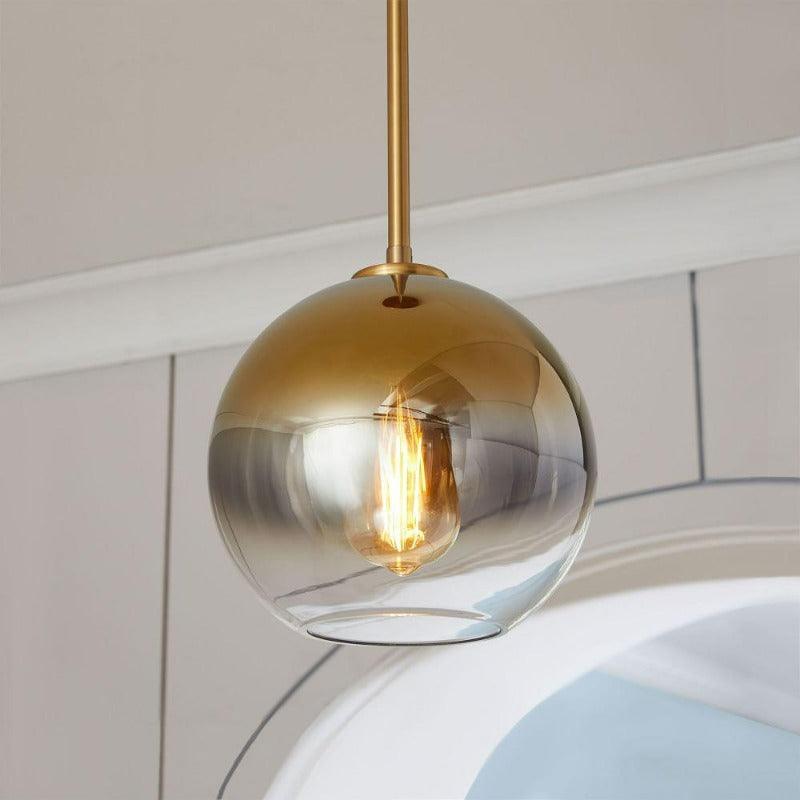 Gradient Glass Sphere Pendant Light for Dining Room