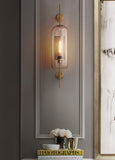 Modern Honeycomb Brass Glass Wall Light