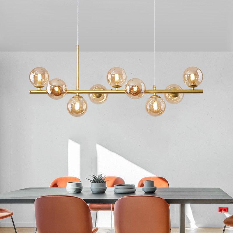Modern Glass Globe Pendant Light for Kitchen Island