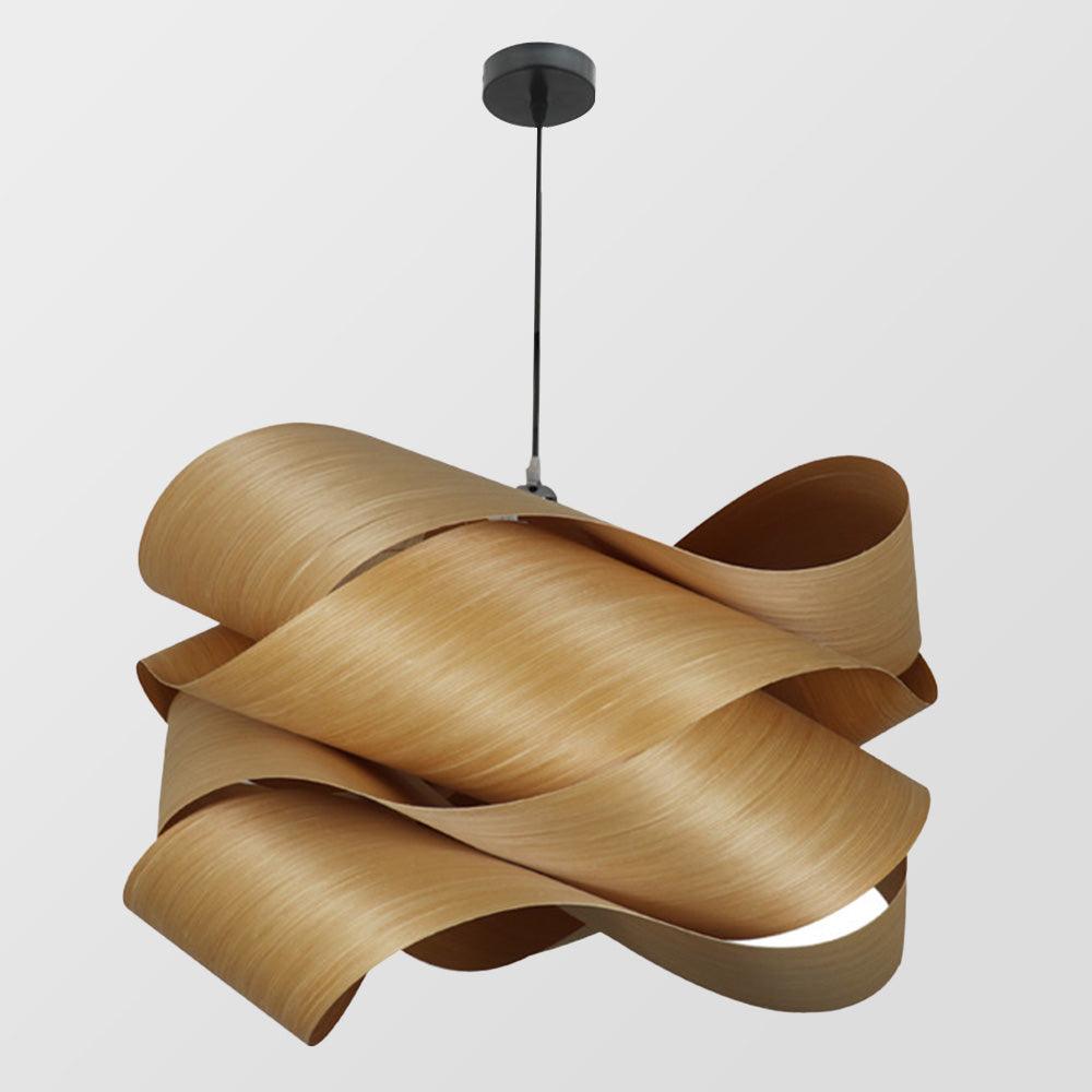 Irregular Wood Veneer Design Pendant Lights for Bedroom