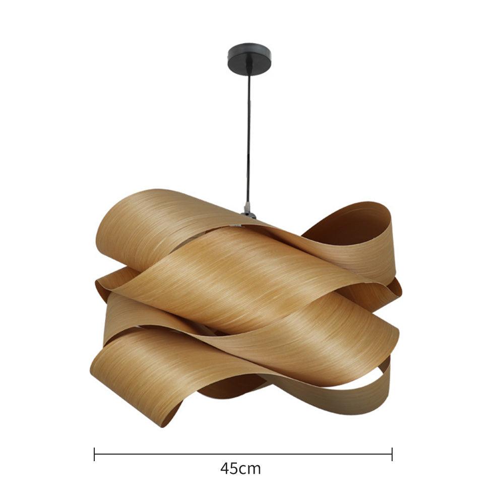 Irregular Wood Veneer Design Pendant Lights for Bedroom