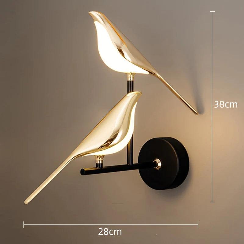 Nordic Magpie Bird Wall Light For Living Room