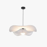 Cream Lotus Leaf White Drop Pendant Light